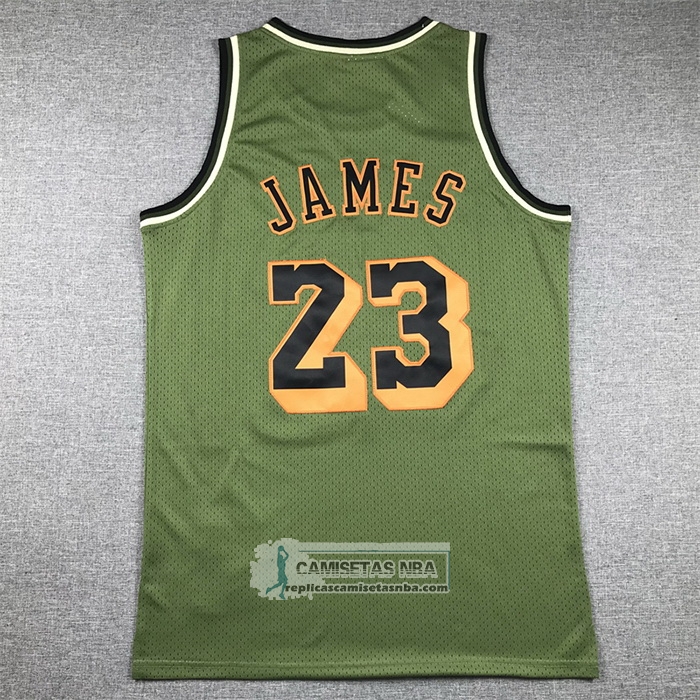 Camiseta Los Angeles Lakers Lebron James NO 23 Mitchell & Ness 2018-19 Verde